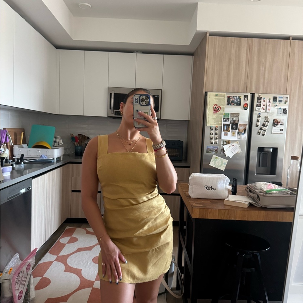 Reformation Yellow Mini Dress